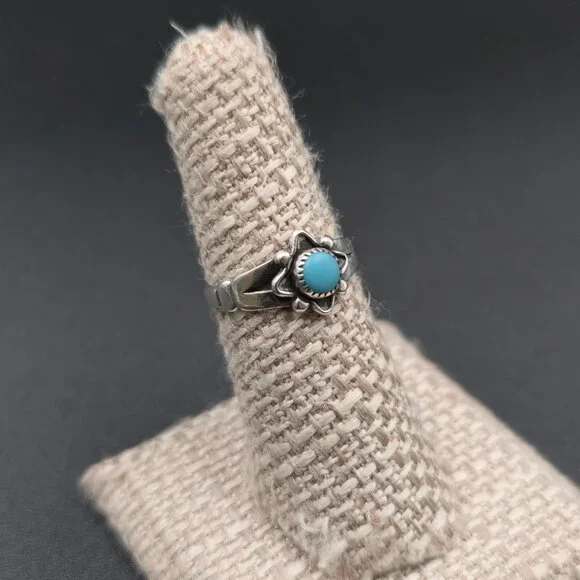 Size 6.5 Sterling Silver Bell Trading Company Turquoise Ring A6842 - Picture 2 of 8